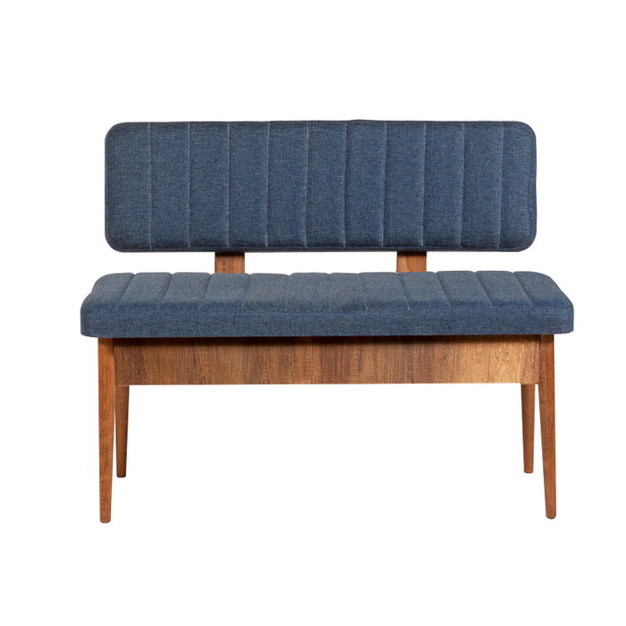 Hanah Home Vina Walnut Dark Blue - Juego de Mesa Extensible y Sillas de 5 Piezas Hanah Home Vina Walnut Dark Blue - Juego de Mesa Extensible y Sillas de 5 Piezas